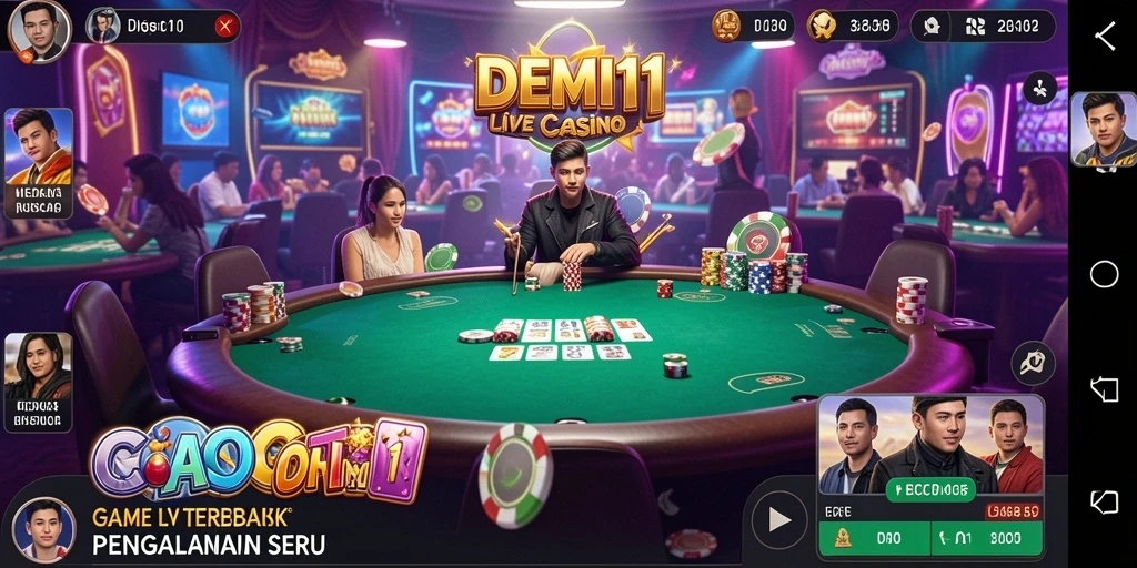 Tampilan gameplay nyata di aplikasi Live Casino DEMI11.
