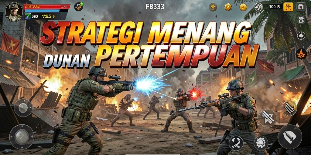 Tangkapan layar FB333 menunjukkan aksi pertempuran intens dengan strategi yang mendalam.