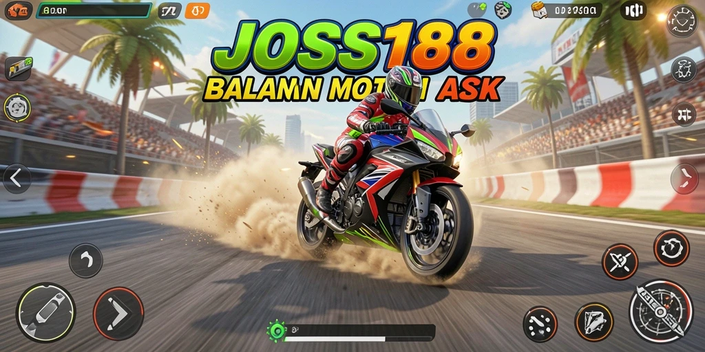 Gambar gameplay JOSS188 dengan motor balap yang stylish.