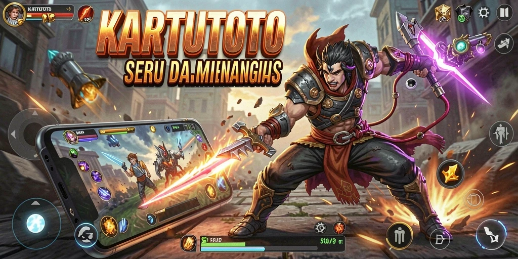 Screenshot KARTUTOTO menampilkan aksi pertarungan yang mendebarkan.