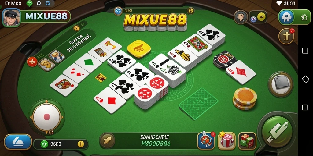 Tampilan gameplay seru Gaple di MIXUE88 dengan teman-teman.