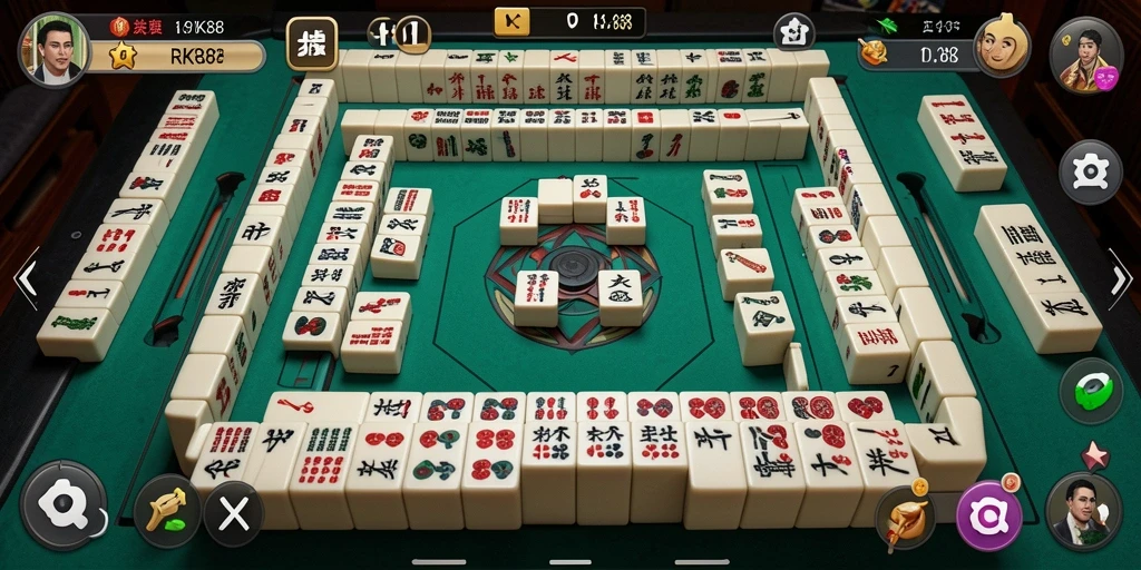 Screenshot gameplay RK88 yang menampilkan keseruan bermain Mahjong.