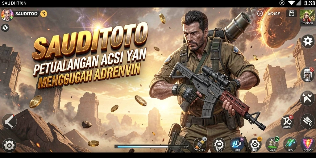 Tangkapan layar utama gameplay SAUDITOTO dengan aksi mendebarkan.