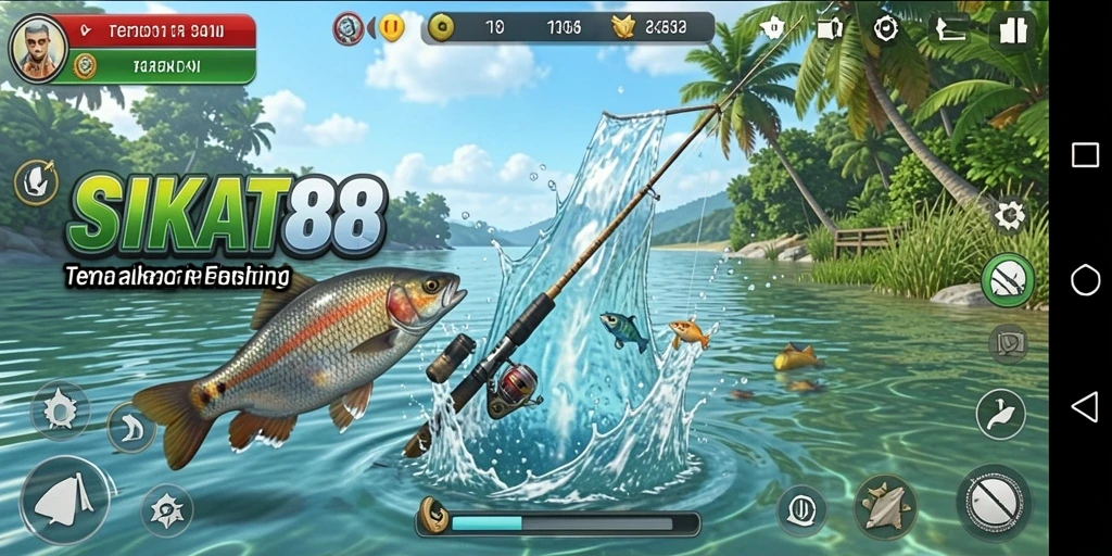 Gameplay seru dalam SIKAT88 dengan berbagai ikan menarik untuk ditangkap.