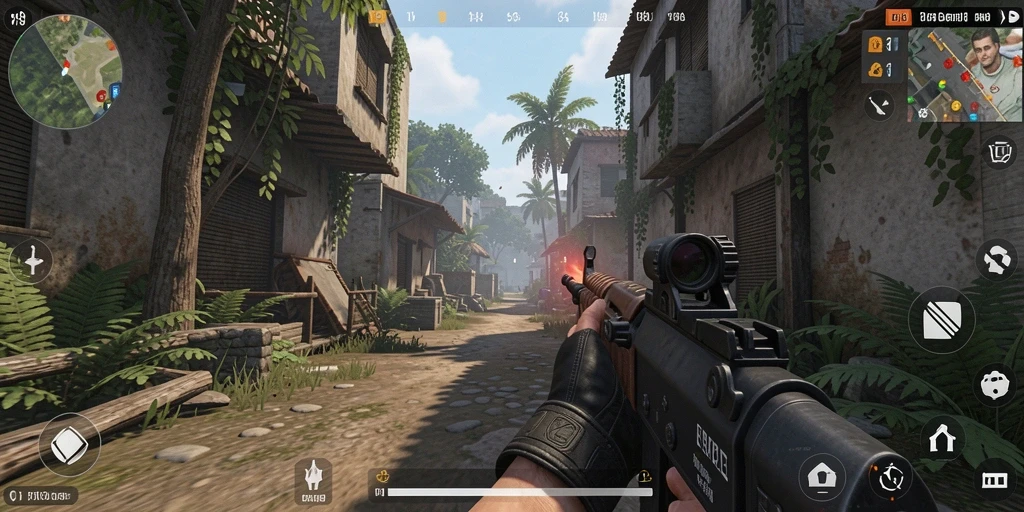 Tangkapan layar Y89 yang menunjukkan aksi gameplay FPS yang cepat dan mendebarkan.
